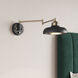 Ellison 24.75 inch 60 watt Matte Black/Vintage Brass Swing Arm Sconce Wall Light